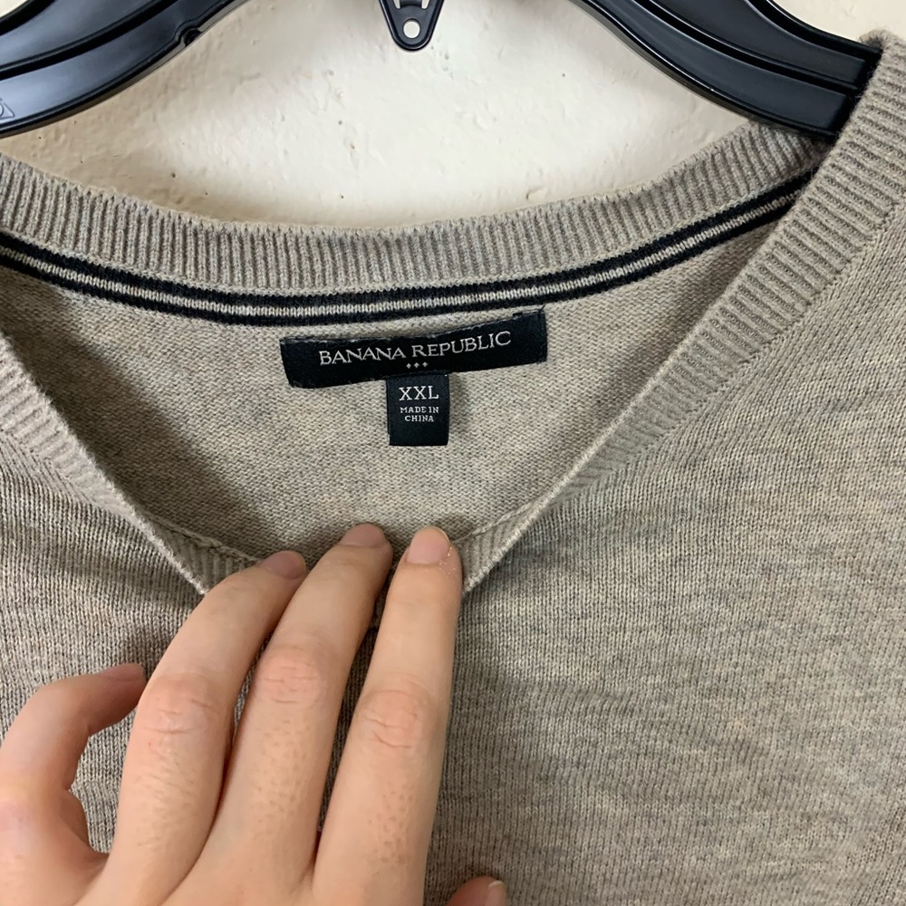 Milky crew neck sweater for man